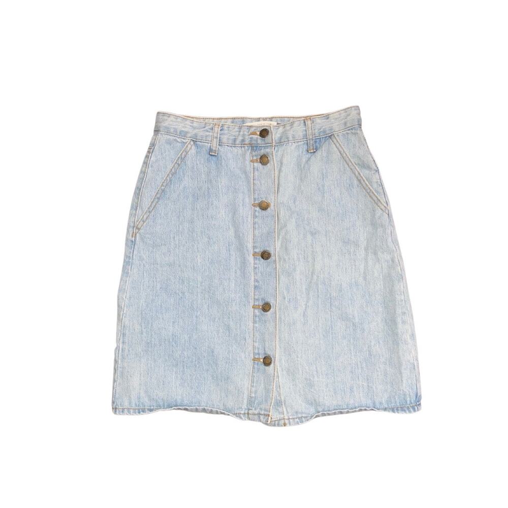 Brave Soul London Denim Studio Jean Skirt light blue SZ 10 Festival Cowgirl Y2K